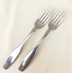 2 Pc Vintage Oneida Community Satin Stainless Flatware Paul Revere Dinner Forks - Picture 1 of 2