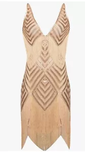BABEYOND WOMAN FLAPPER KLEID GR XLARGE ROSEGOLD 20ER JAHRE TOLLE GATSBY PARTY 🎉 - Bild 1 von 4