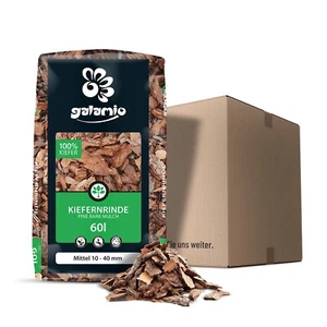 60 l Sack Rindenmulch Kiefer mittel 10–40 mm – Garten | Beet Weg Hecke Deko Holz - Bild 1 von 6