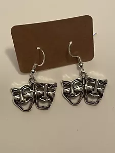 Orecchini Bipolari Argento Commedia & Tragedia Con Ganci Argento Sterling - Foto 1 di 3