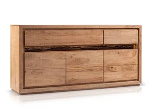 Sideboard Kommode Schrank rustikal BATTURO II Akazie Massivholz Holzrinde 2SK 3T - Bild 1 von 4