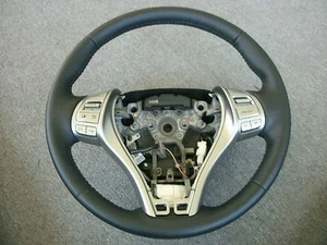 BLACK LEATHER HEATED STEERING WHEEL 48430-3TA3A FITS 2013 NISSAN ALTIMA - Foto 1 di 8