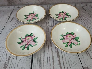 Paden City Pottery Dessert Berry Sauce Fruit Bowls Modern Orchid 22K Gold Trim - Picture 1 of 12