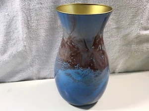 Glasgehäuse Metall Galaxy Creations Stern 2 Vase #122 signiert nummeriert handbemalt - Bild 1 von 8