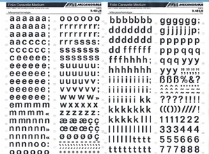 MECANORMA Transfers Lettering A3, Fonts, Typo, #234 Folio Caravelle Medium 13mm - Picture 1 of 2