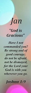 Marcador de significado de nombre de recuerdo ""God is Gracious"" con versículo bíblico y borla - Imagen 1 de 2