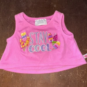 Camiseta sin mangas Build A Bear Clothing rosa “Stay Cool” - Imagen 1 de 2