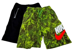 NIKE Kids Boys Mixed 2 X Cotton Shorts Set Tie Cord Waist Pockets M & 10 Years - Picture 1 of 5