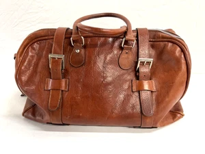 Firenze Haselnussbraun Echtleder Gepäcktasche mit Schultergurt Italy - Bild 1 von 11