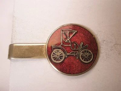 Classic Old Car Red Enamel Vintage Tie Bar Clip model at ford - Image 1 of 4
