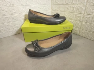 Damen Ballerina Hotter Jewel Größe UK 5,5 Zinn Silber Leder Top - Bild 1 von 6
