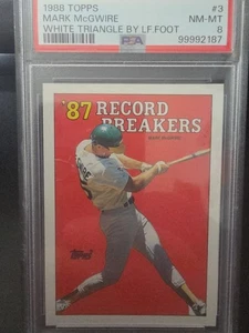 1988 Topps Mark McGwire White Triangle by Left Foot PSA 8 - Bild 1 von 2