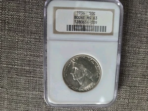 1936 Boone Commemorative Half Dollar NGC MS63 - Picture 1 of 2