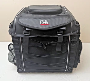 NEW Motorcycle Travel Luggage Bag Sissy Bar 40L Black Kemimoto Waterproof 137 VG - Picture 1 of 5