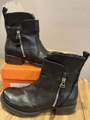 RARO - Miz Mooz - Botines de Cuero - Nimbke Negro - Talla 37 EU NUEVOS EN CAJA Foto 1 de 4