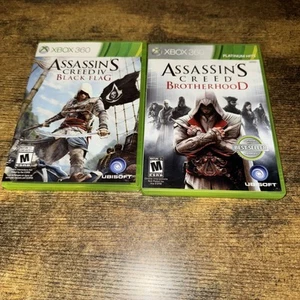 Assassin's Creed: Brotherhood & Black Flag (Microsoft Xbox 360) w/manual & cases - Picture 1 of 4