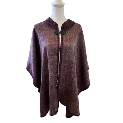 Alpaca Land Stunning Soft Alpaca Cape Purple Tones - Image 1 of 4