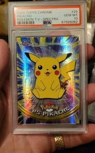 2000 Topps Chrome Pokemon Pikachu Spectra Refractor Card #25 PSA 10 LOW POP! - Bild 1 von 8