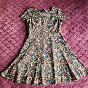 J Crew Dress Womens Floral Short Sleeve Blue Pink Green Lined Size 6 - Picture 1 of 11