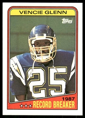 1988 Topps Vencie Glenn San Diego Chargers #2 - Image 1 of 2