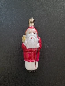 Bombilla figurativa vintage de Navidad de vidrio de leche pintado de Papá Noel de doble cara - Imagen 1 de 10