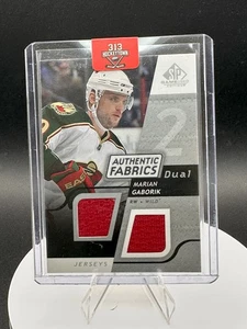 2008-09 SP GAME USED MARIAN GABORIK DUAL JERSEY AF-MG MINNESOTA WILD - Picture 1 of 2
