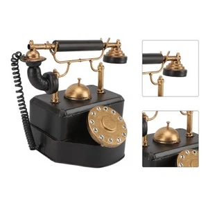 AU Vintage Iron Art Telephone Ornaments Antique Old-Fashioned Hand-Cranked Telep - Zdjęcie 1 z 12