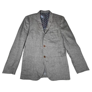 Blazer Ted Baker Chaqueta Deportiva Talla M Gris Mezcla de Lino Carrera Oficina Corporativa - Imagen 1 de 9