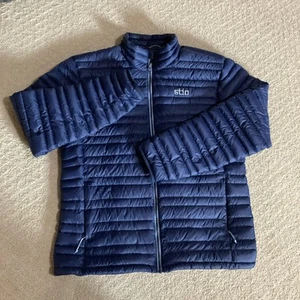 STIO PINION DOWN SWEATER 800 FP MENS M MOUNTAIN BLUE PUFFER JACKET INSULATED NWT - Picture 1 of 10