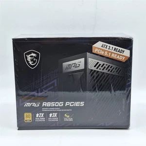 -NEW- MPG A850G PCIE 5 Gaming Power Supply Full Modular 80+ Gold Certified 850W - Afbeelding 1 van 3