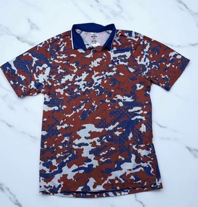 Under Armour Camicia Uomo Blu Medio Rosso Mimetico Polo The Iso Chill Golf Performance - Foto 1 di 5