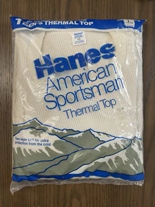 Vintage 1987 Hanes American Sportsman Thermal Top Mens L 42-44 NEW - Picture 1 of 5