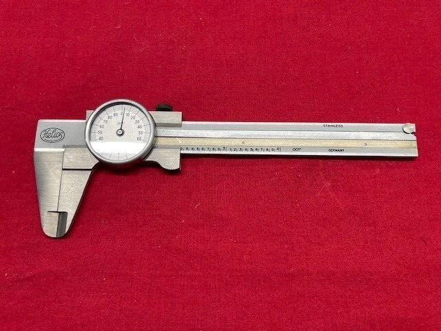 Helios Dial Caliper with Regular Jaws, Silver Face, 4"   - VINTAGE DESIGN RARE! - Image 1 of 4
