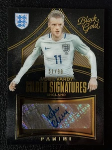 Panini 16-17 Black & Gold Soccer Gilded Signatures England Jamie Vardy /99 - Picture 1 of 2