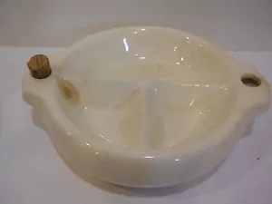 Vintage Mid Century Ceramic Divided Baby Food Warmer Dish Missing Cork - Picture 1 of 9