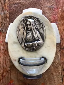 CATHOLIC Religious Onyx St Bernadette Holy Water Font - Picture 1 of 2