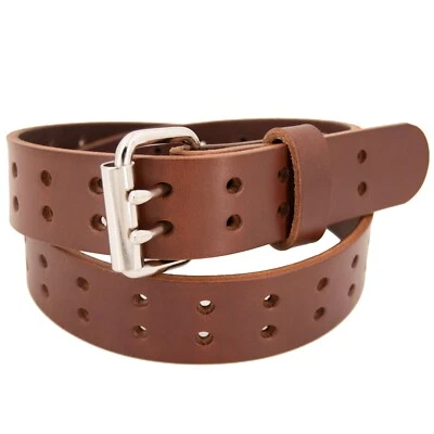 Cinturón de cuero de alta resistencia de grano completo doble punta para hombre 2 orificios - Hecho en EE. UU. por Amish Foto 1 de 4