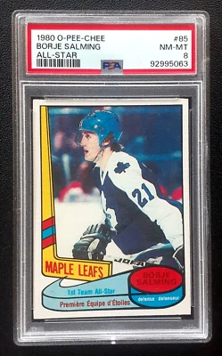BORJE SALMING / ALL-STAR 1980-81 O-PEE-CHEE 80-81 NO 85 PSA 8             64731 - Image 1 of 2