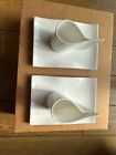 ALESSI E-Li-Li Pair Of Espresso Cups And Saucers White Ceramic With Box