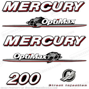 Fits Mercury 200hp Optimax Decal Kit Decals for Outboard Motors 2007-2012