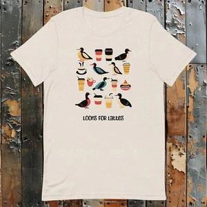 Loons for Lattes T-shirt Coffee Lovers Graphic Tee - Picture 1 of 4