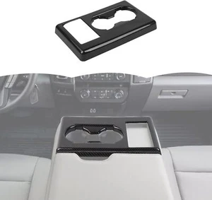 Carbon Fiber Center Console Dual Cup Holder Trim For Ford F250/350/450/550 15+ - Picture 1 of 14