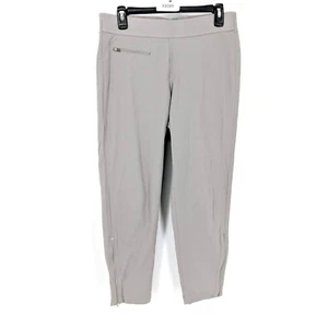 Athleta Mod Trekkie Cintura Elástica Tirón En El Tobillo Cremallera Pantalones Crop Gris Mujer Sz 8 - Imagen 1 de 5