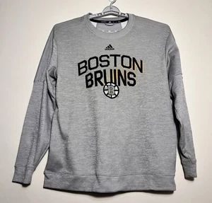 Boston Bruins Adidas Gray Long Sleeve Crew Neck Sweatshirt 2XL - Picture 1 of 6