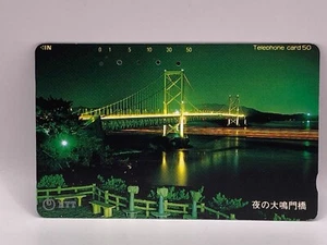 Great Naruto Bridge at Night / Oonarutokyou / Japanese Telephone Card 105 NTT - Picture 1 of 10