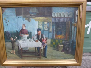Karl Müller (1865-1942) - Hamburg Interior - Soldatenmüller Fischer Familie Elbe - Bild 1 von 7