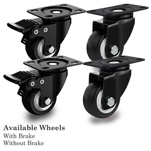 4 x Schwerlast Lenkrollen Rollen Rollwagen Möbelrollen PU 50mm 200kg - Bild 1 von 15