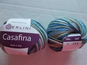 Berlini Casafina 100 % Baumwolle Garn, Tidewater, Menge 2 (120 Yards EA) - Bild 1 von 2