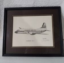 Signed Framed Piedmont Airlines YS - 11 Airplane Jerry Miller Art Print 