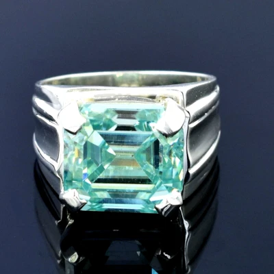 Сертифицированное РЕДКОЕ кольцо из стерлингового серебра 925 пробы с натуральным голубым бриллиантом 2,5 карата VS1 для женщин - Изображение 1 из 4